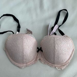 Light pink lace bra